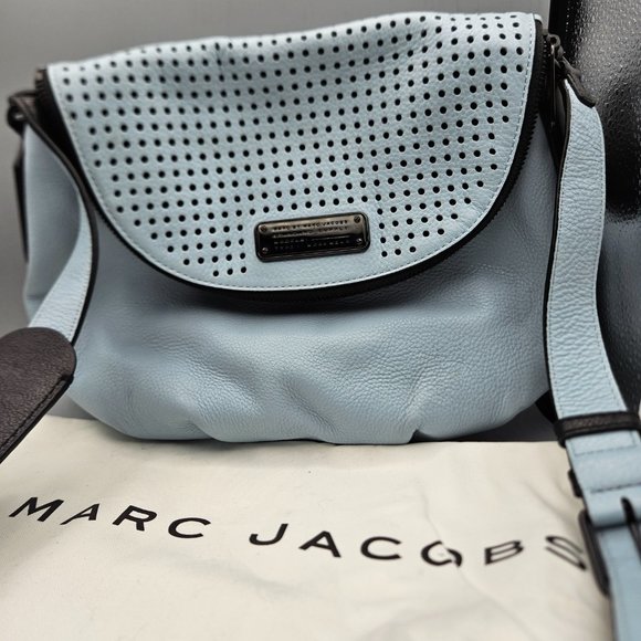 Marc Jacobs Bag Perf Q Natasha Unisex Crossbody Faded  Baby Blue Leather - Picture 4 of 4